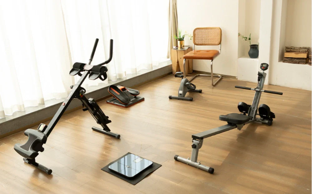 Tousains gym fitness equipments conclude small elliptical machine, fitness treadmill, small exercise bike and so on