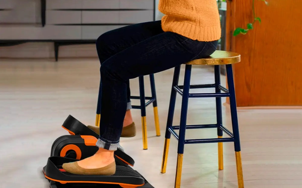 using Tousains mini ellipticals under desk at home