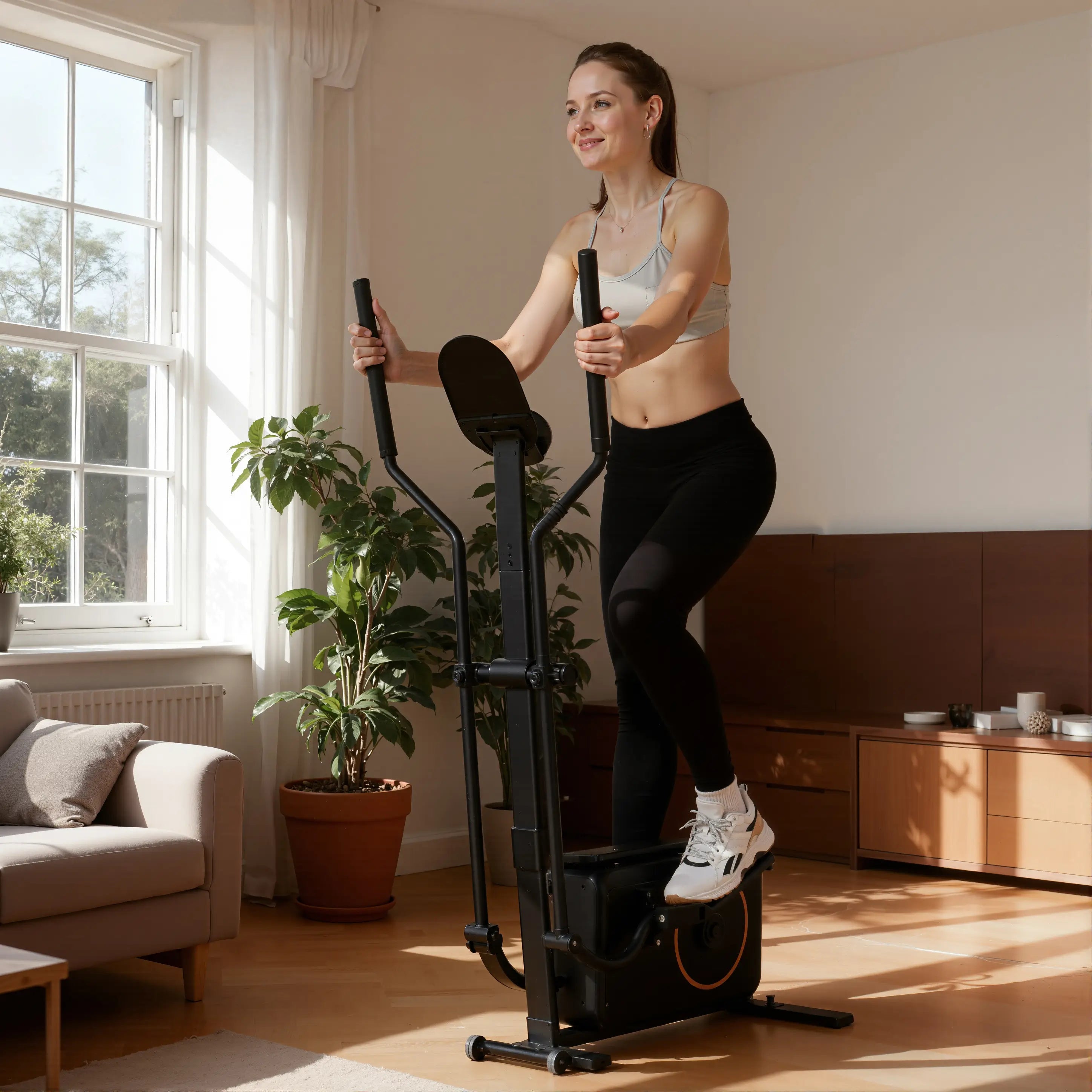 Tousains elliptical trainer for quiet workouts anytime at home