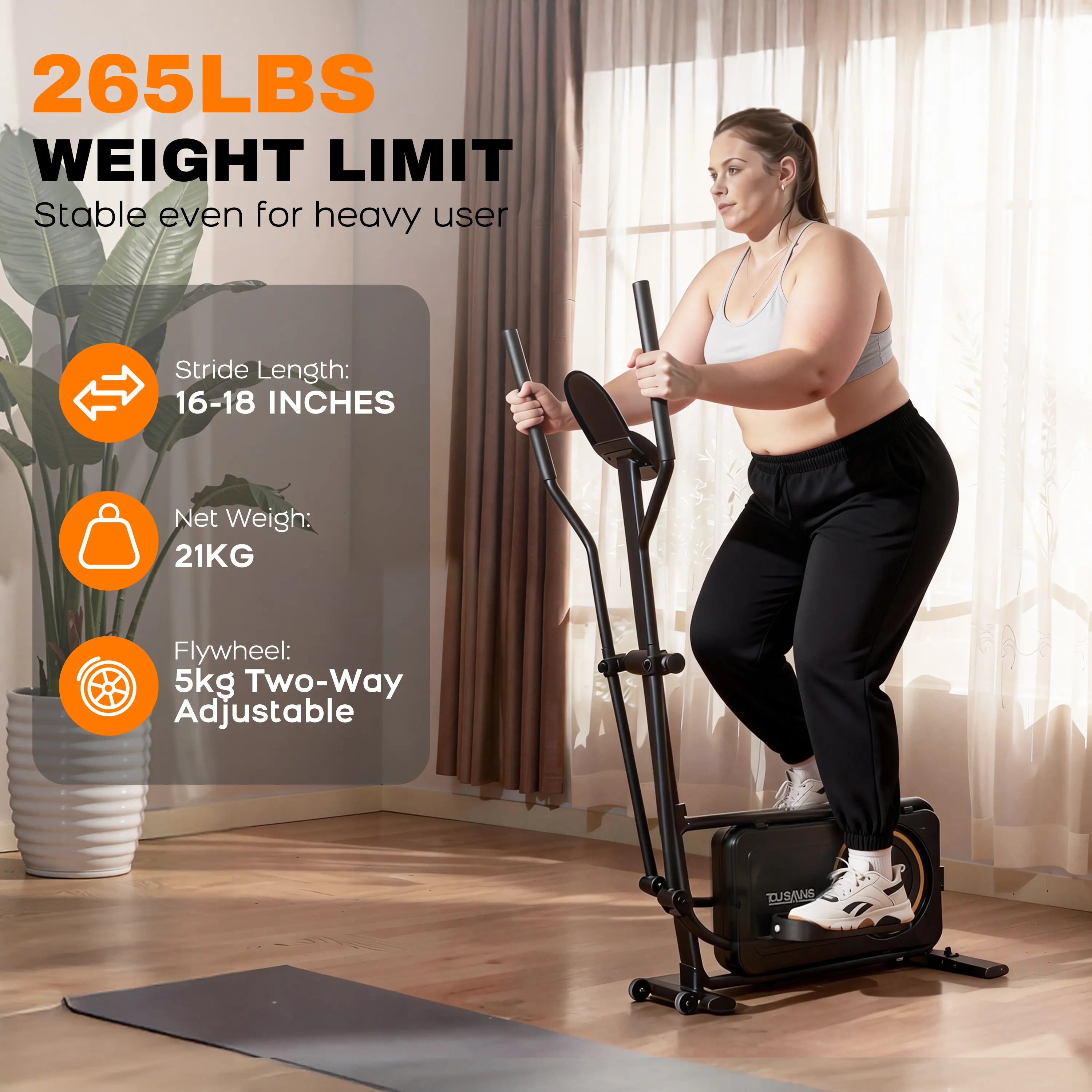 Tousains ET3 electric elliptical trainer for weight loss
