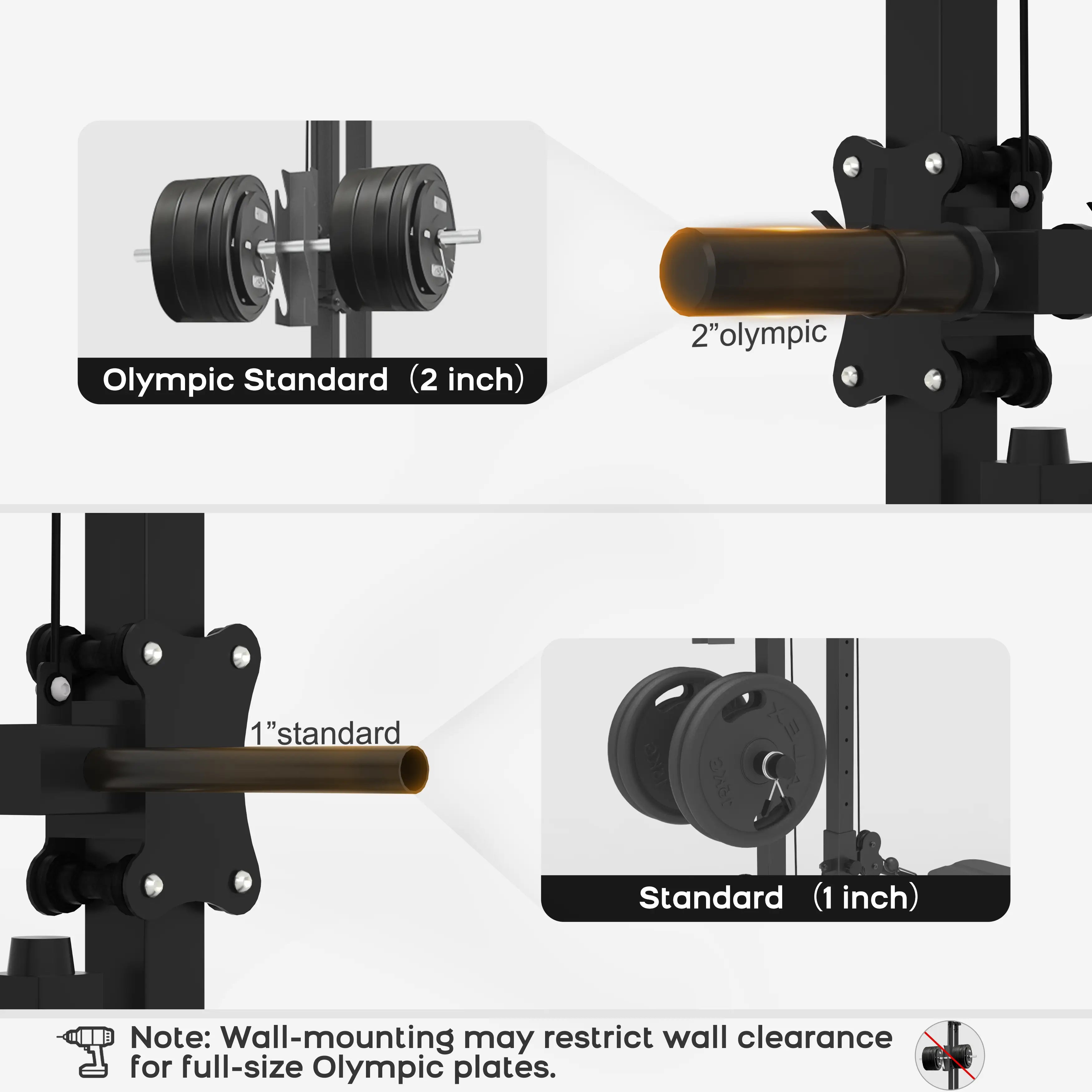 Tousains plate loaded LAT pulldown machine LA76 is compatible with 2" Olympic plates and 1" standard plates.