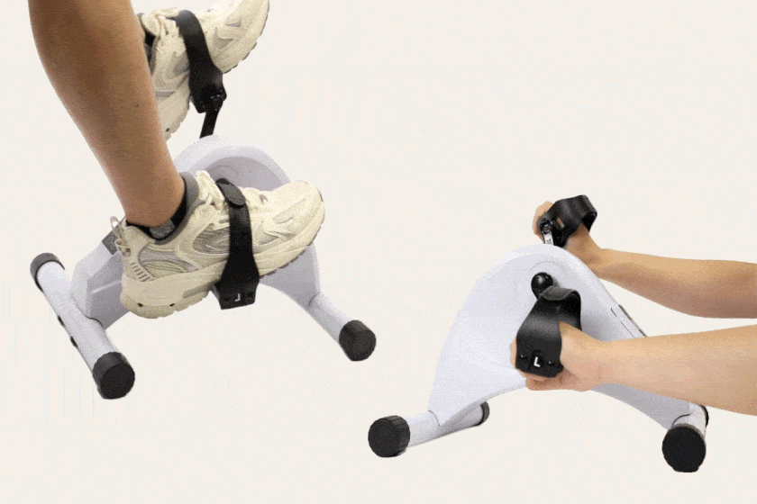 Tousains mini electric exercise bike with 2 body workout exercises