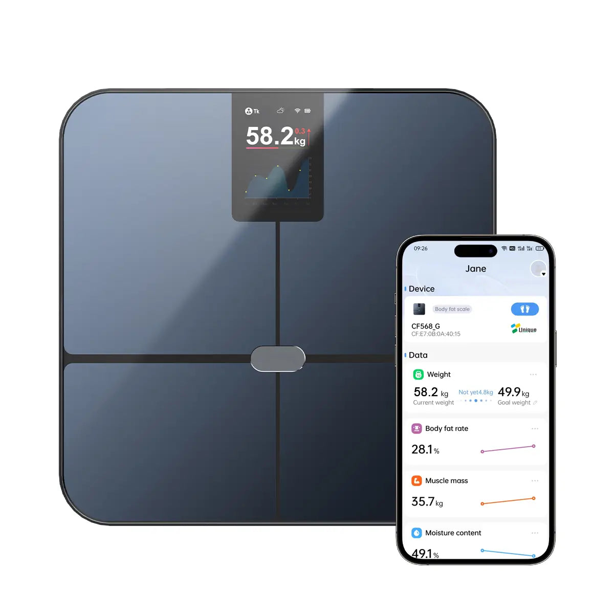 Tousains smart scale M1 with app