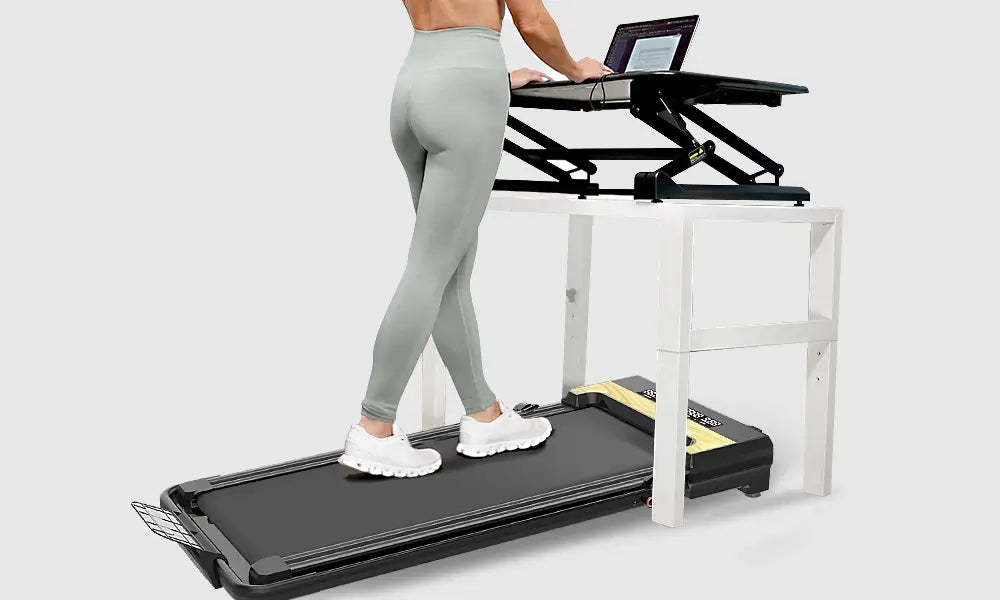 Tousains 2 in 1 incline treadmill with under-desk design
