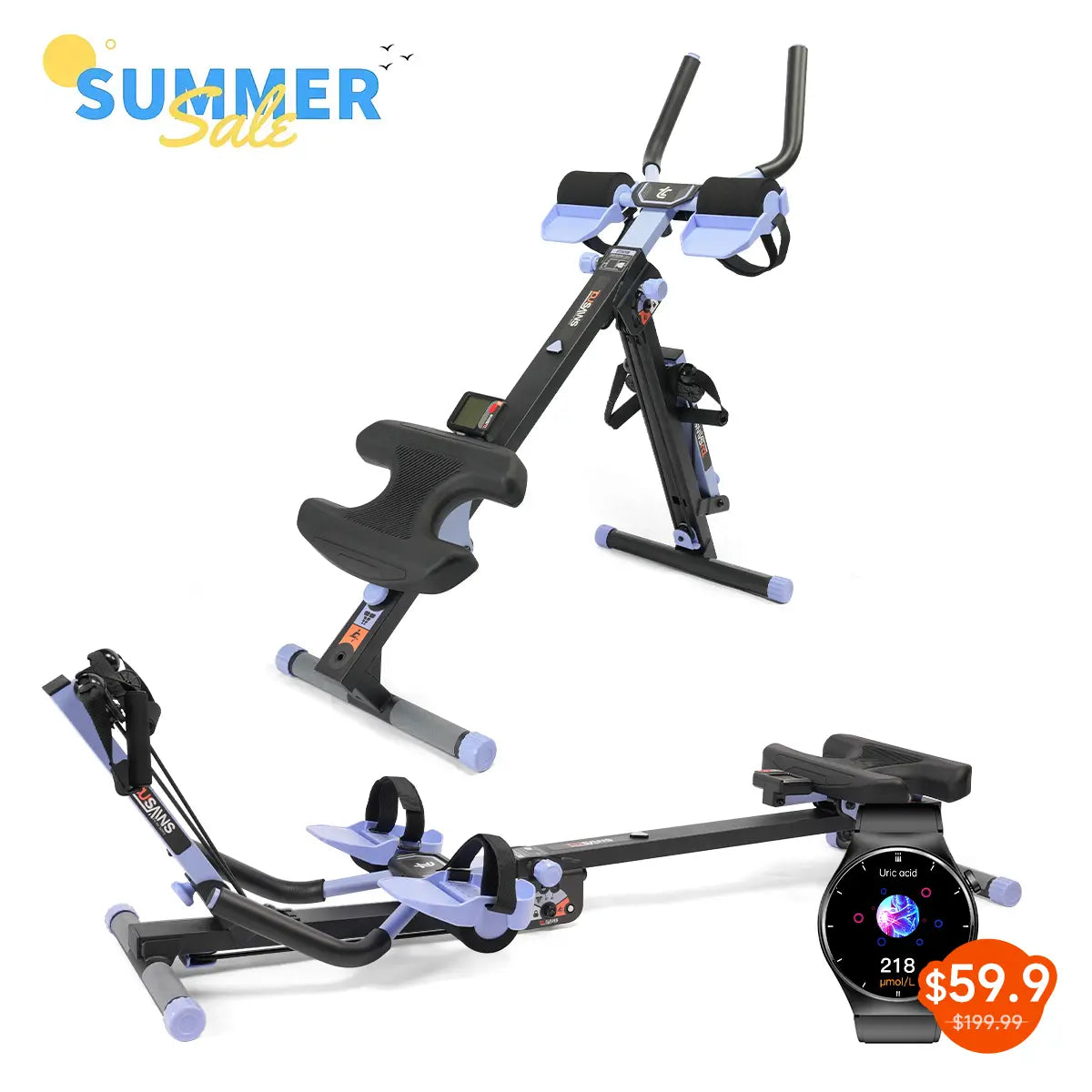 Tousains 3 in 1 Rowing Machine