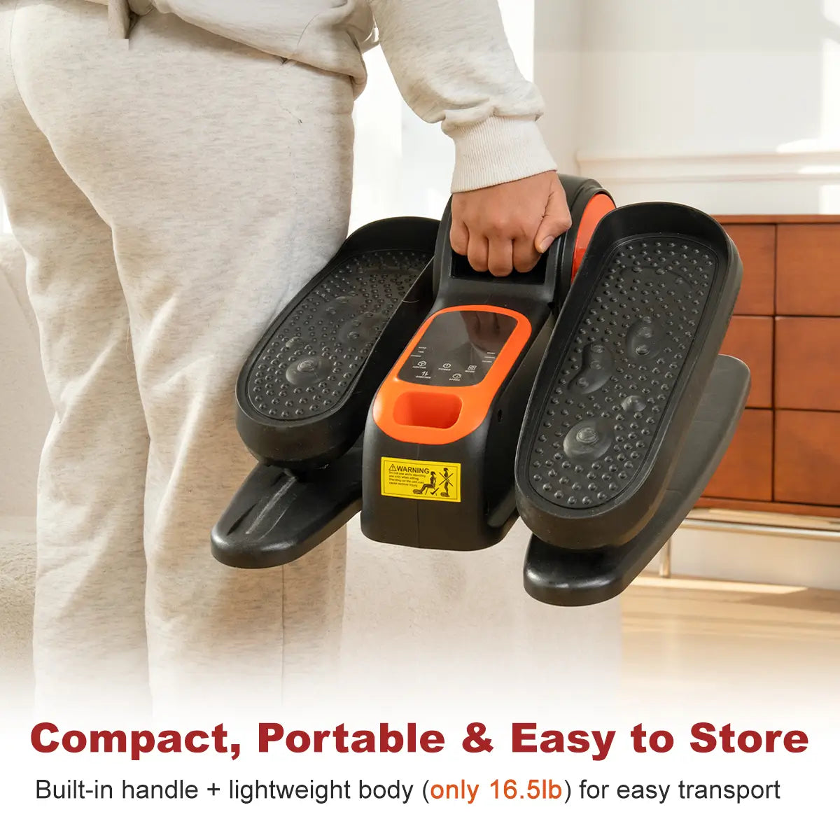 Tousains electric elliptical machine is portable and easy to store