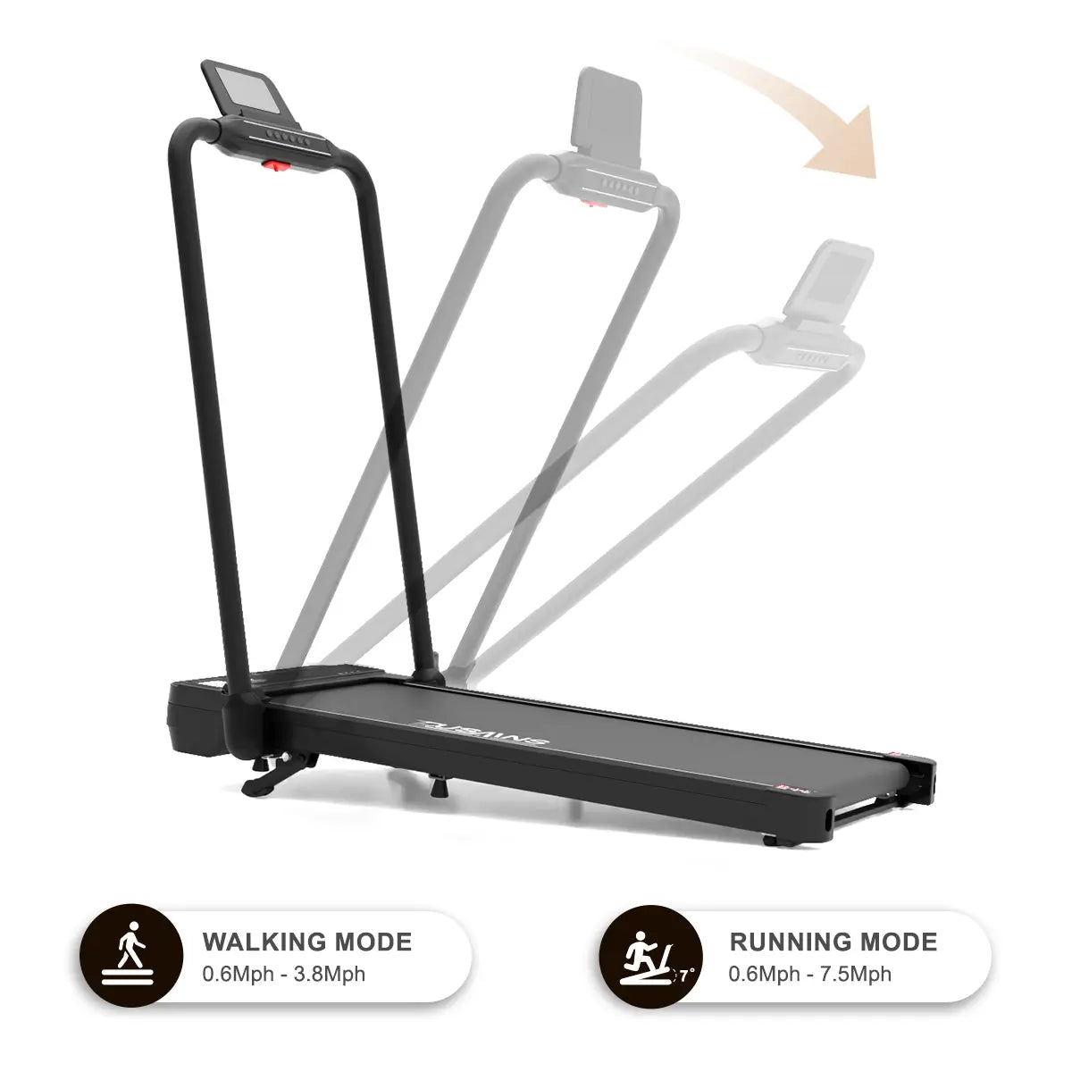 Tousains foldable treadmill with incline FIT-7s speed range