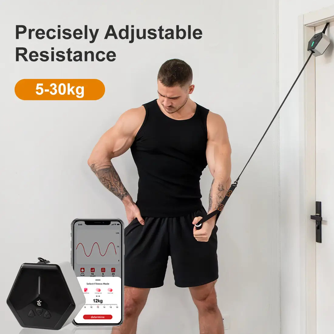 Tousains portable gym Hivegym offers an adjustable resistance from 5 to 30 kg