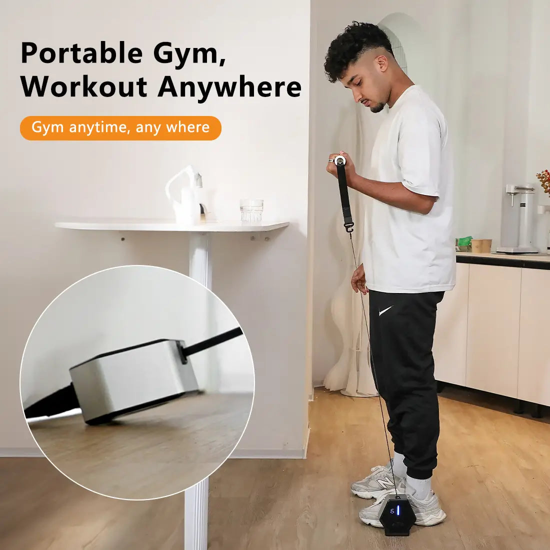 Tousains portable gym Hivegym makes it possible to work out anywhere.