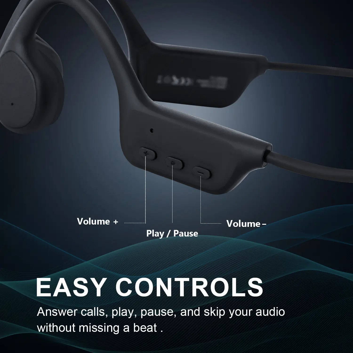 Tousains bone conduction headphones with easy controls