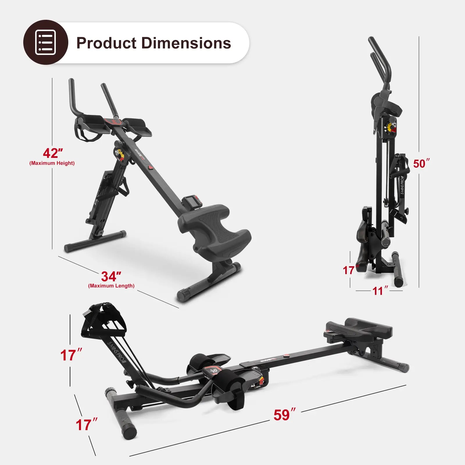 Tousains 3 in 1 Rowing Machine Compact for Home