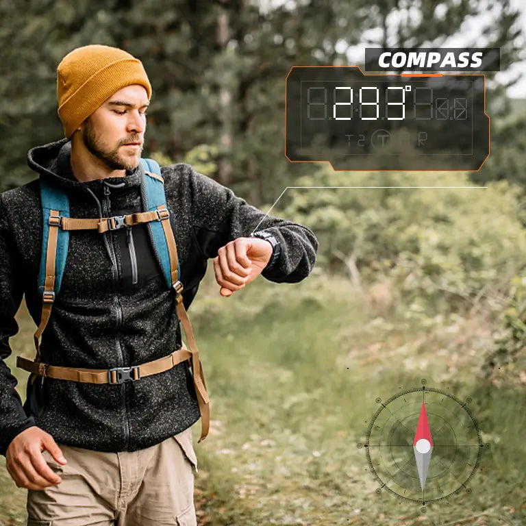 Tousains carbon fiber watch with compass