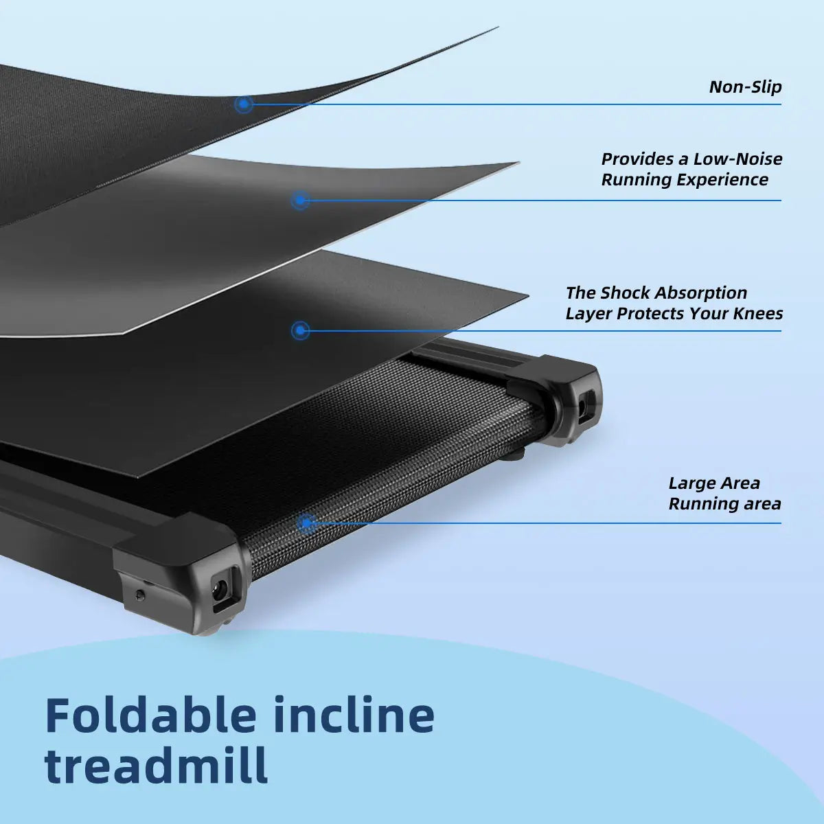 Tousains 2 in 1 incline treadmill with shock absorption