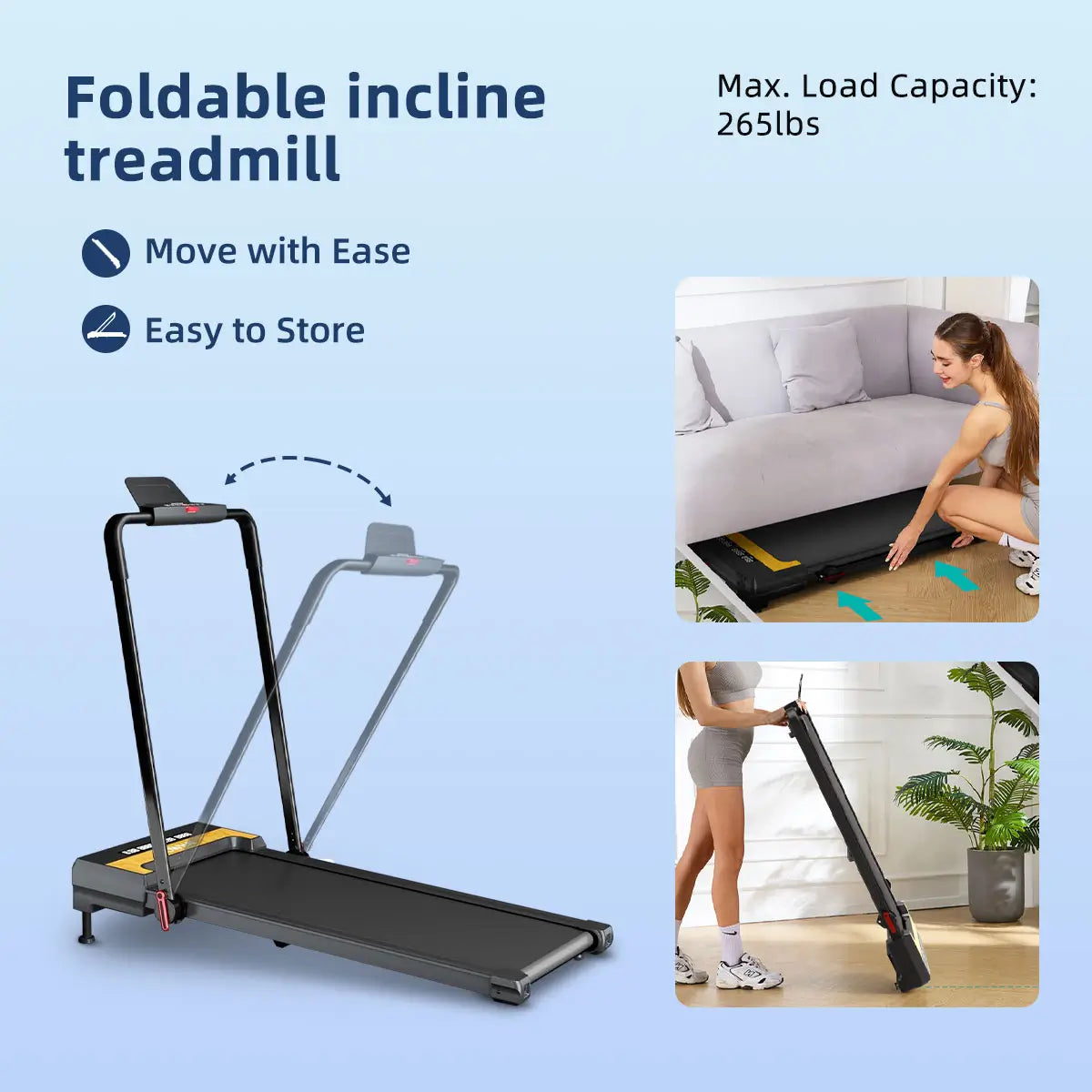 Tousains 2 in 1 incline treadmill that is foldable