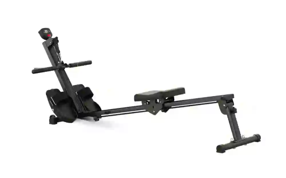 using Tousains foldable rowing machine and start rowing exercise at home 