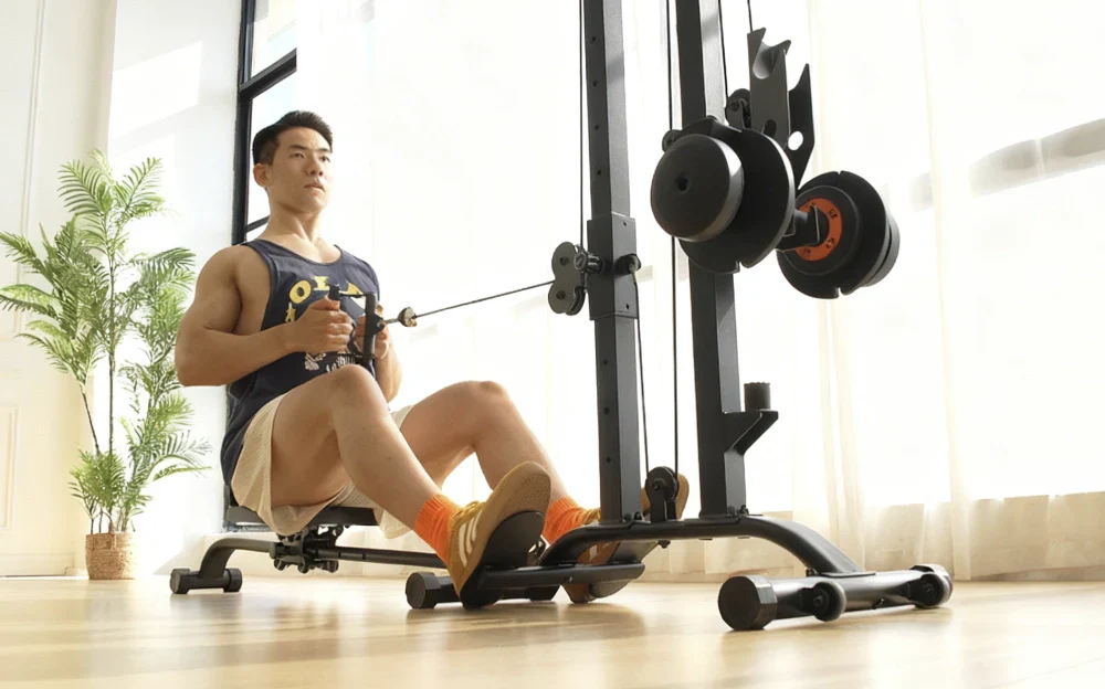 Cable Back Exercises with Tousains home cable machine CR63