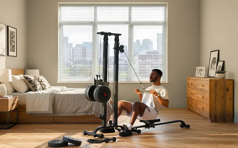 Tousains cable machine is the most compact model for home gym
