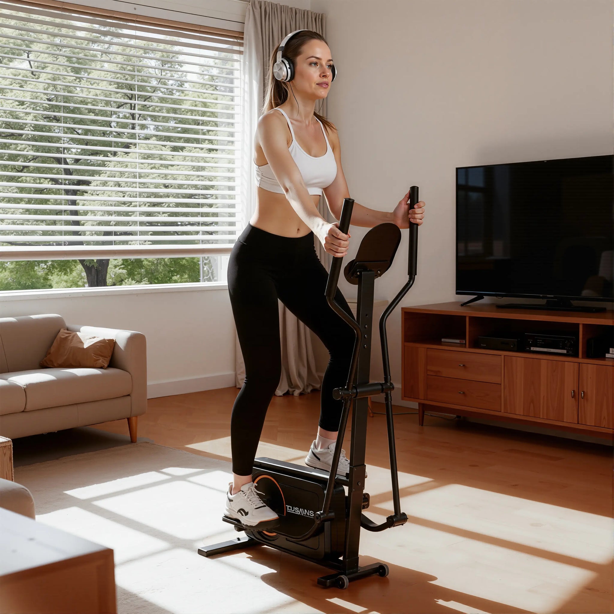 Tousains elliptical trainer ET3 space-saving home cardio machine