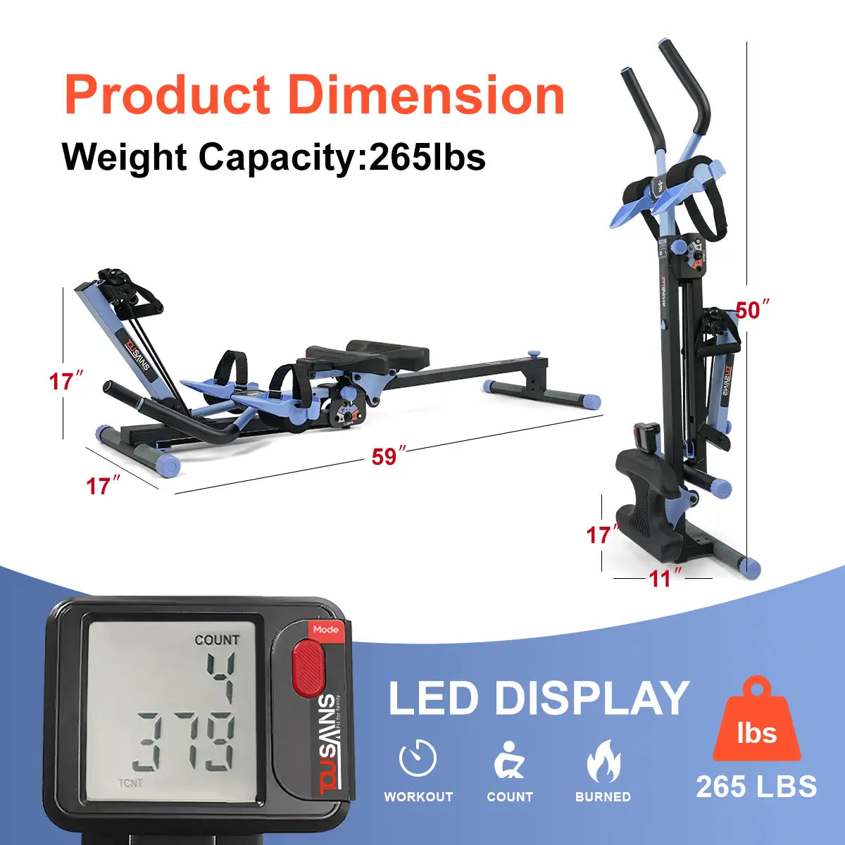 Tousains 3 in 1 Rowing Machine