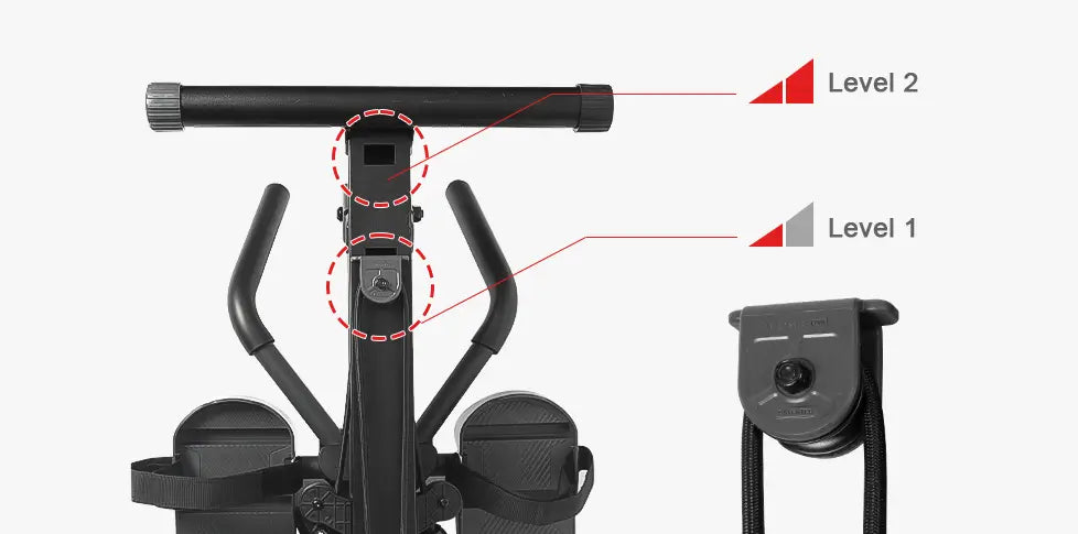 Tousains 3 in 1 rowing machine with 2 resistance levels 