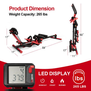 Tousains 3 in 1 rowing machine with led display