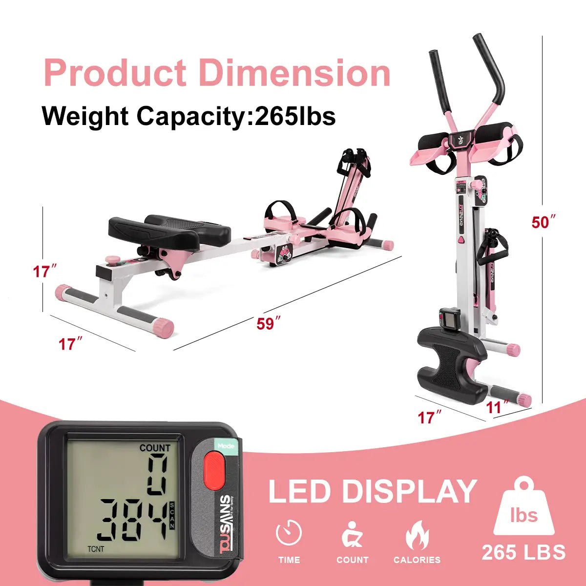 Tousains 3 in 1 rowing machine is foldable and compact for small apartment 