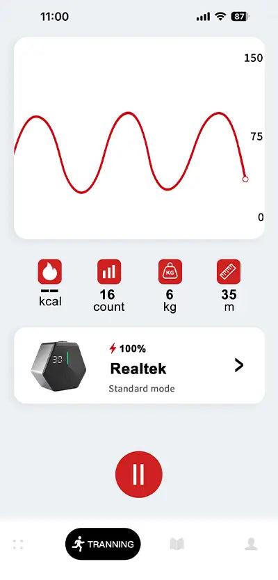 Tousains app tracks your workout data in real time. 