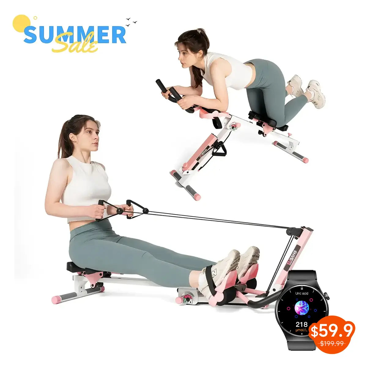 Tousains 3 in 1 Rowing Machine