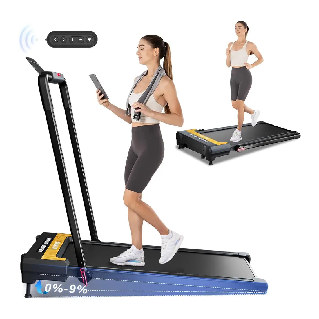 Tousains 2 in 1 incline treadmill with remote control