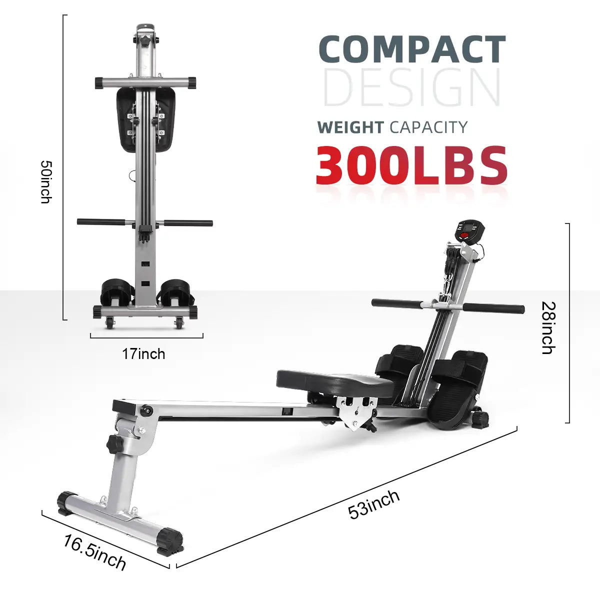 Tousains foldable rowing machine with compact design
