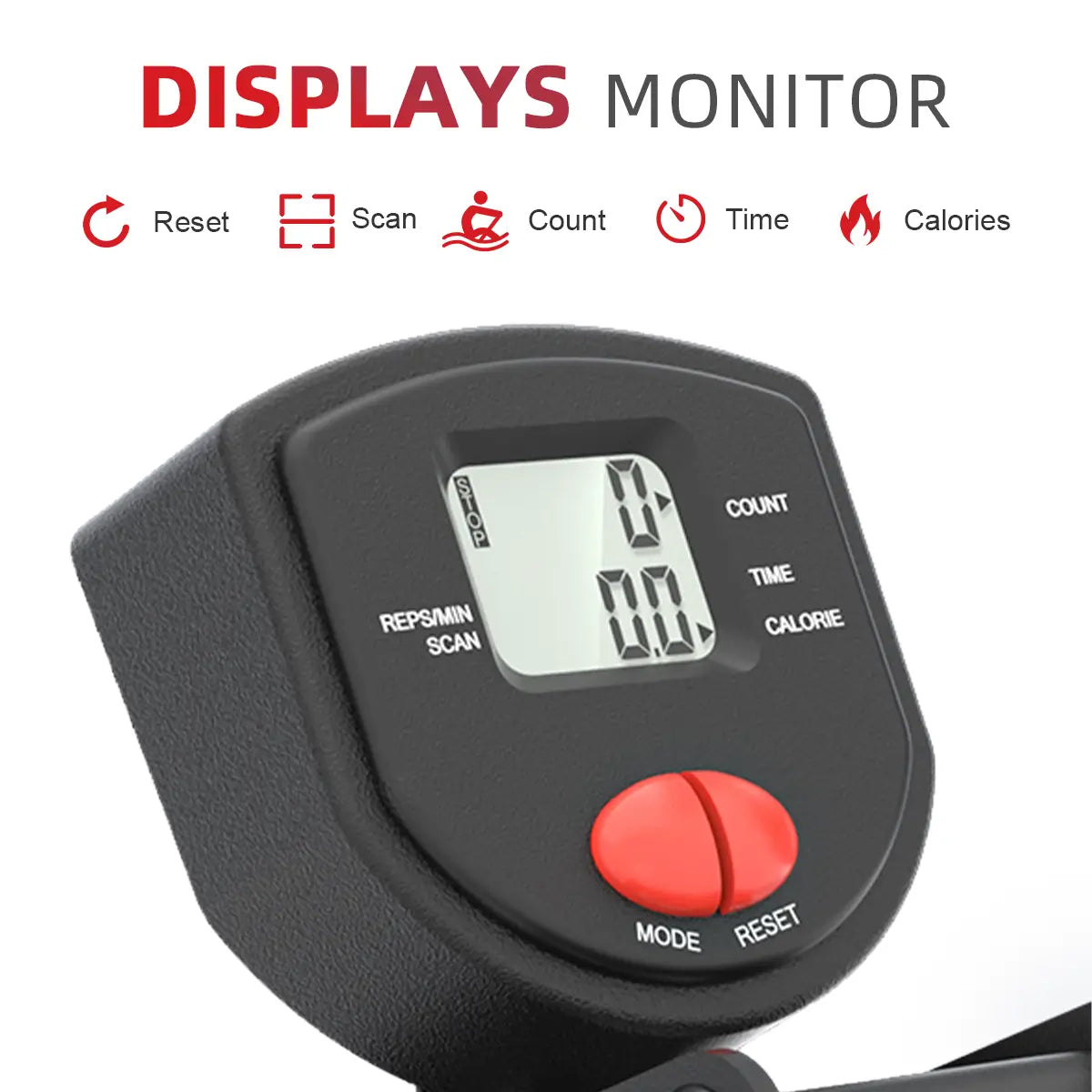 Tousains foldable rowing machine displays monitor
