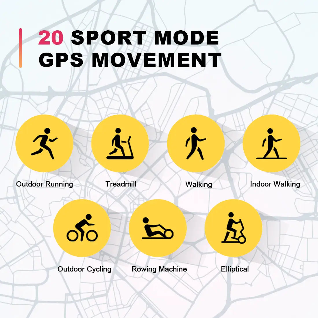 Tousains smartwatch P1 provides 20 sport modes 