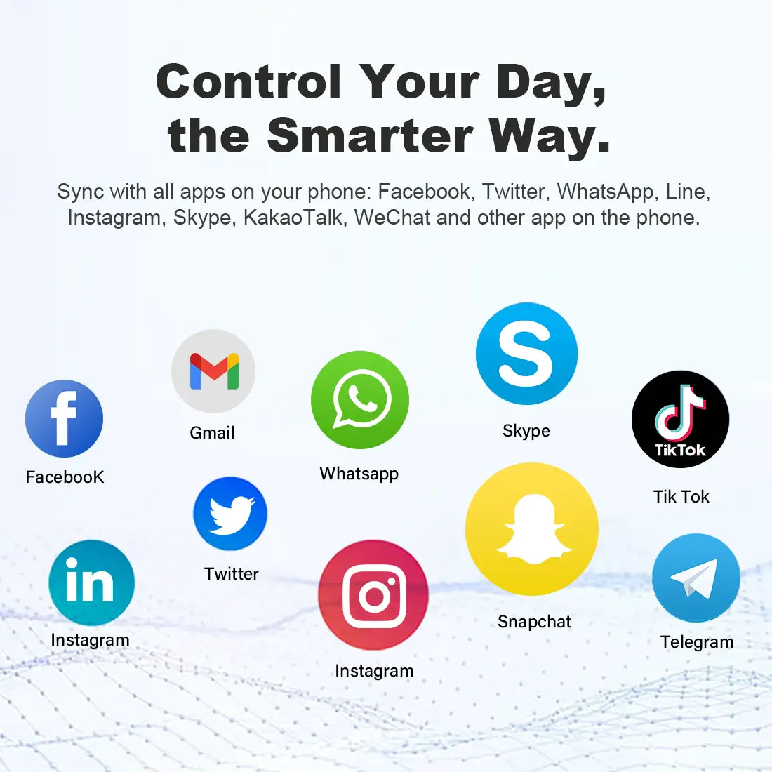 Tousains smartwatch P1 sync with all apps on your phone