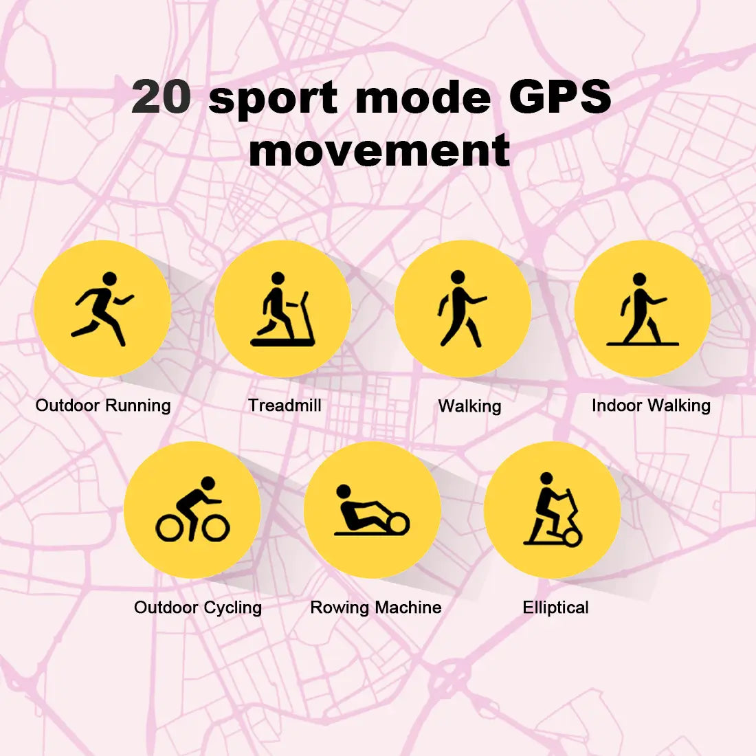 Tousains smartwatch P1 with 20 sport mode GPS movement