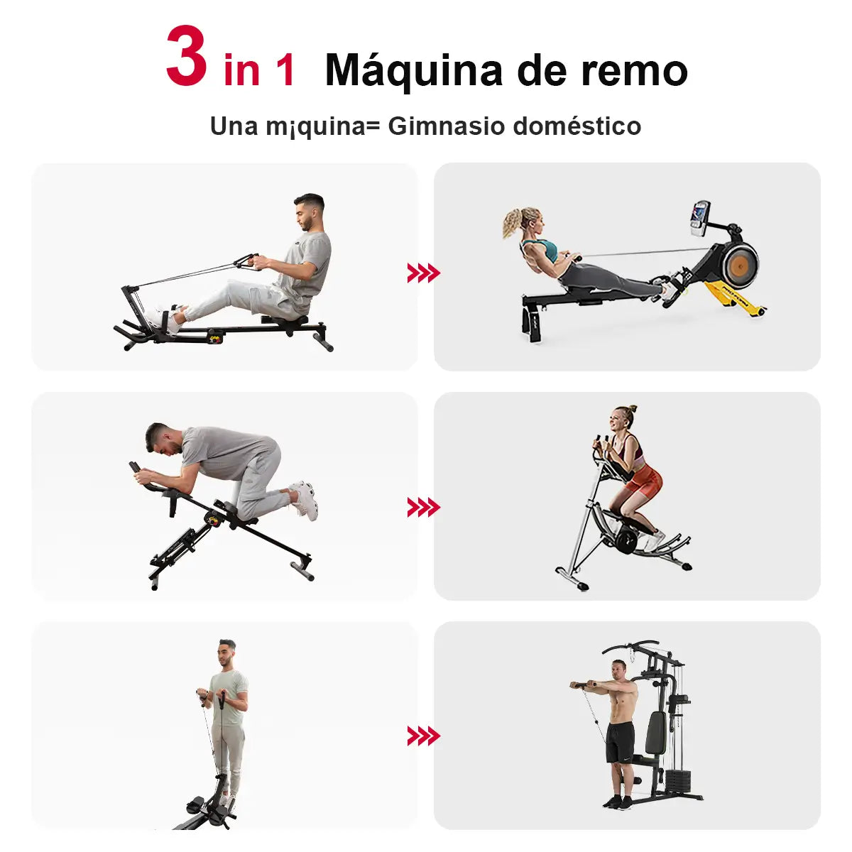Tousains 3 en 1 máquina de remo
