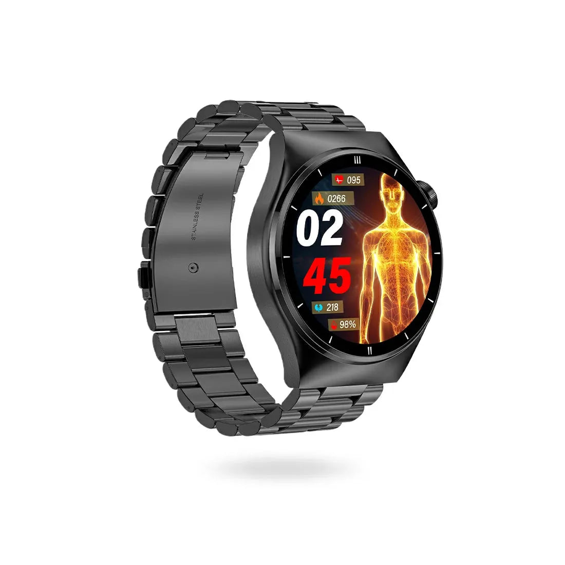 Tousains smartwatch H1 with black steel strap