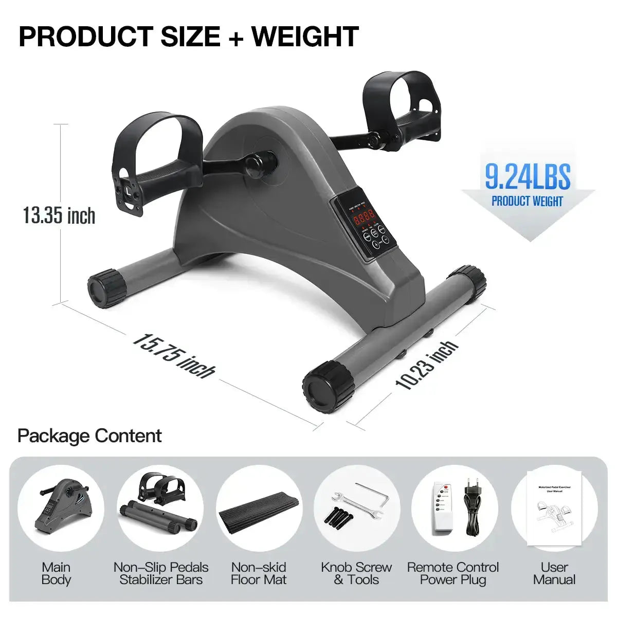 Tousains mini electric exercise bike package content 