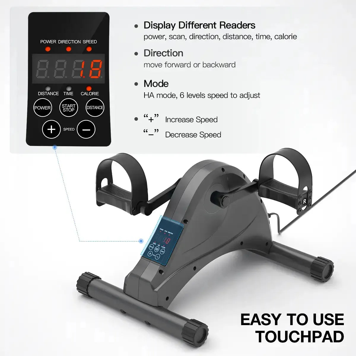 Tousains mini electric exercise bike with led display