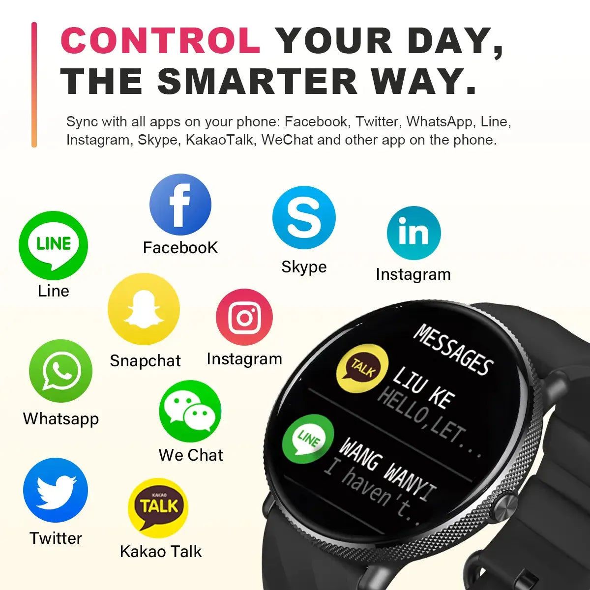 Tousains smartwatch P2 with app notification