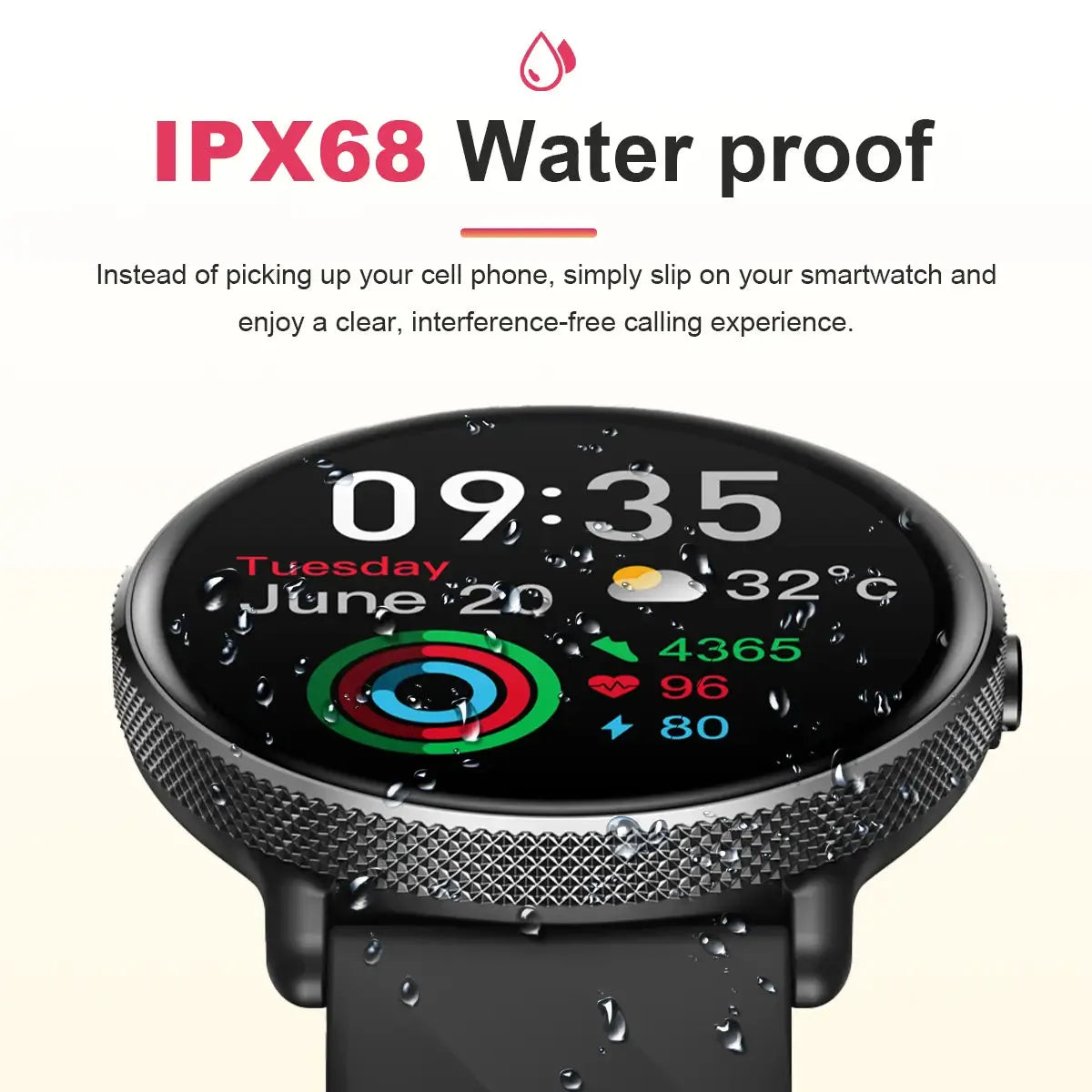 Tousains smartwatch P2 with ip68 waterproof