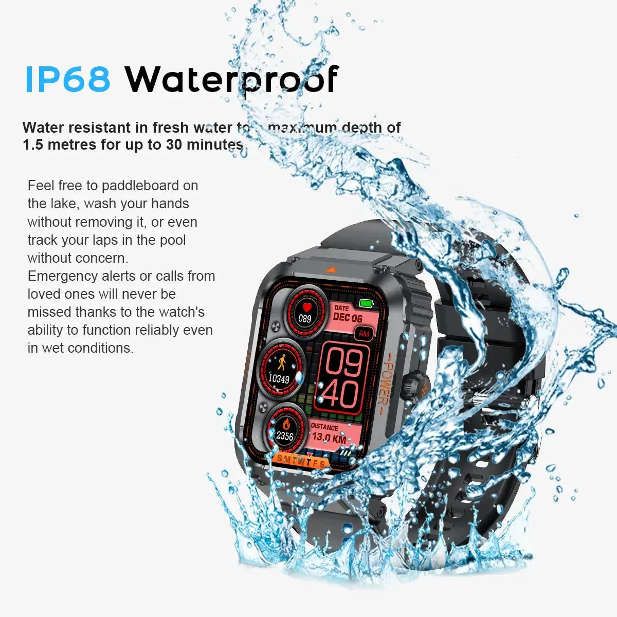 Tousains smartwatch S1 ip68 waterproof