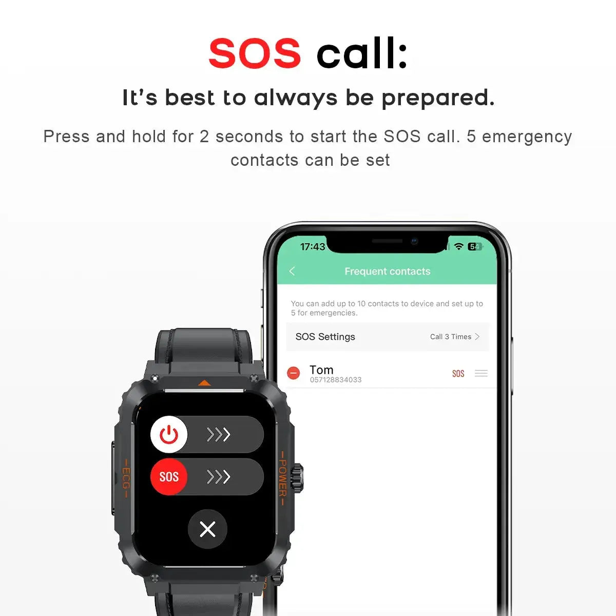 Tousains smartwatch S1 with sos call