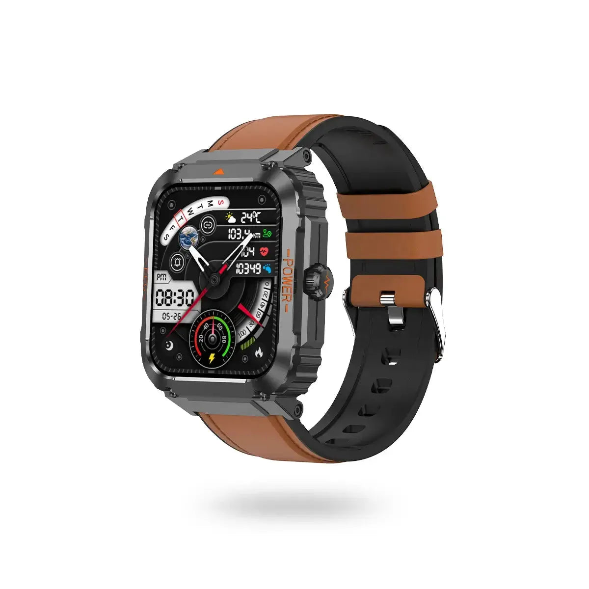 Tousains smartwatch S1 with brown leather strap